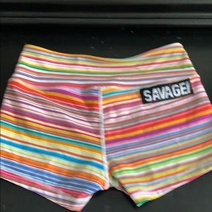 SAVAGE barbell booty shorts SMALL